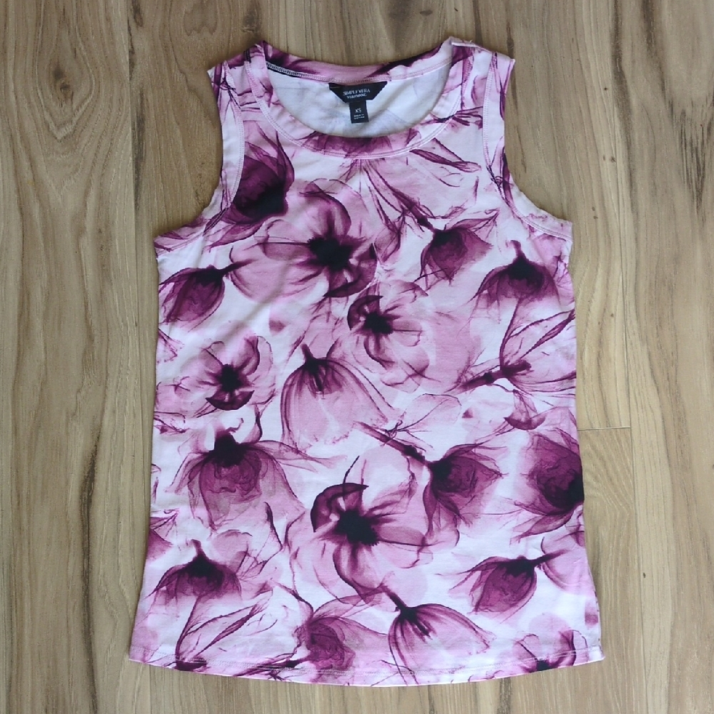 Simply Vera Vera Wang Floral Tank | NWOT | XS | Purple & White